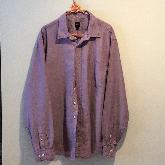 Gap Men’s Long Sleeve Purple Button Down Shirt X-Large - Picture 1 of 3
